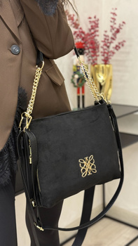 Torebka damska Laura Biaggi – zamszowa torebka z łańcuchem