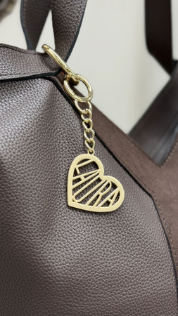 Shopperka damska z ozdobnym pasem – czekolada Laura Biaggi